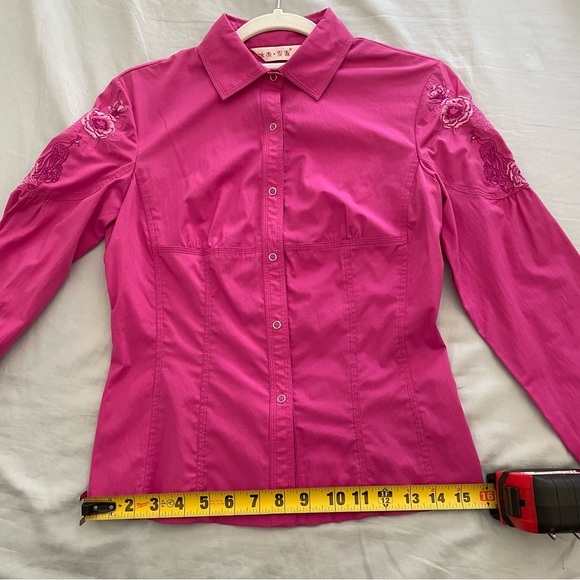 Pink Embroidered Long Sleeve Shirt - Picture 10 of 14
